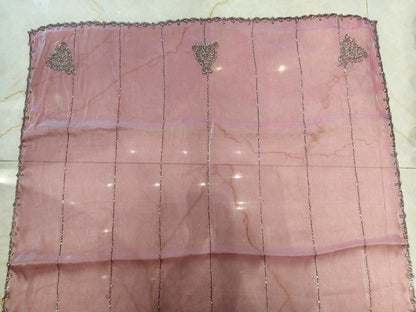 Onion Pink Tissue Saree