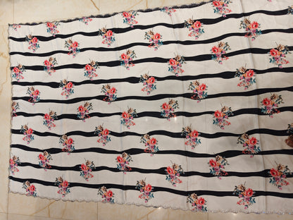 White Digital Print Saree
