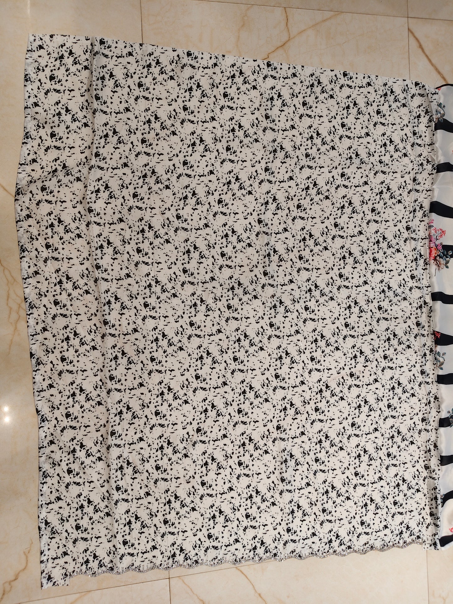 White Digital Print Saree