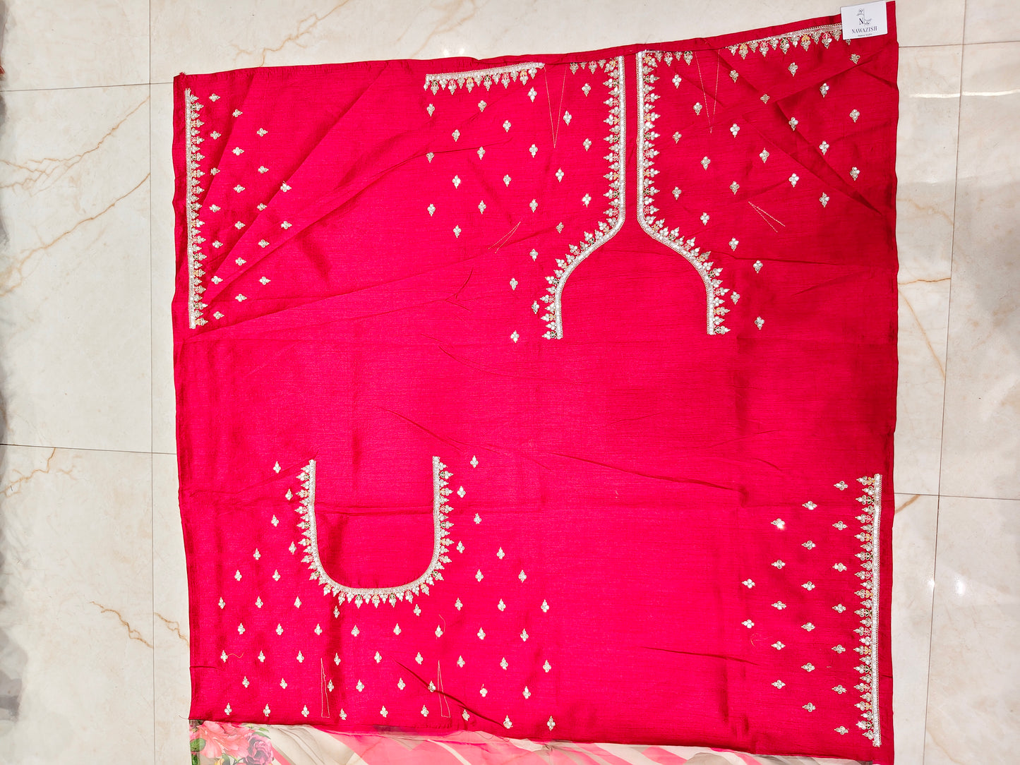 Pink Floral Organza Saree