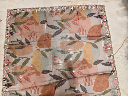 Grey Floral Tissue Saree