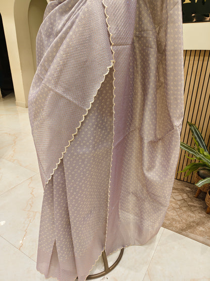 Lavender Stone Work Saree