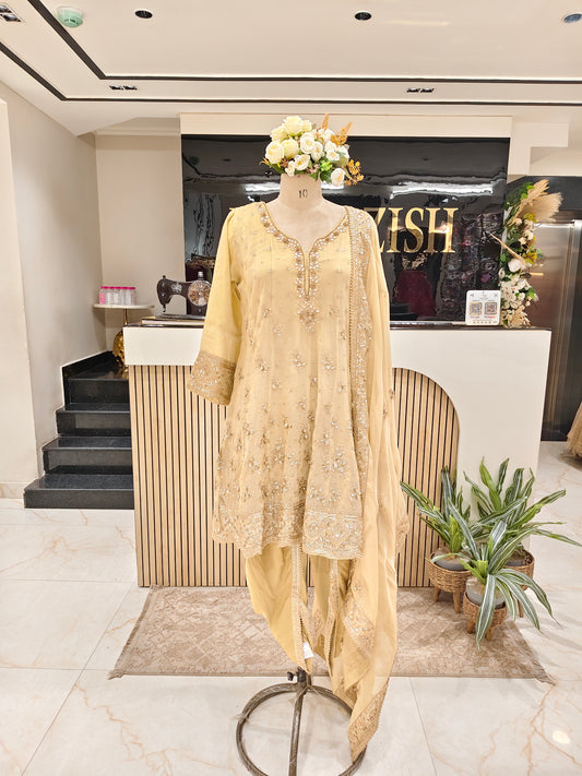 Golden Anarkali Tulip Set