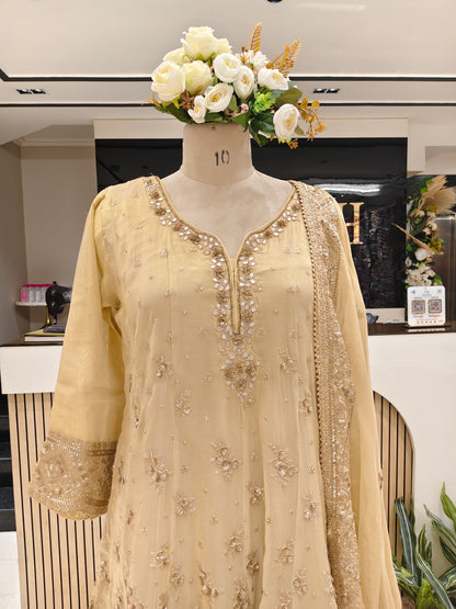 Golden Anarkali Tulip Set