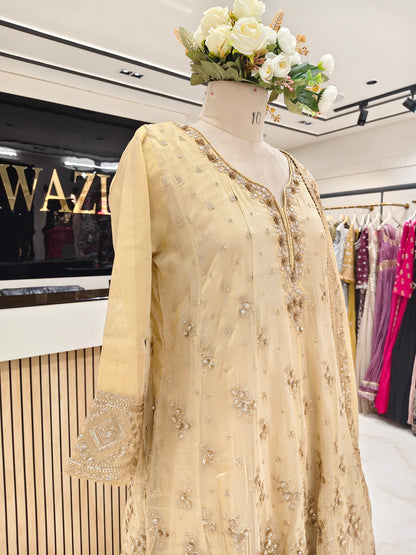 Golden Anarkali Tulip Set