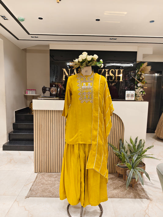 Mustard Sharara Set