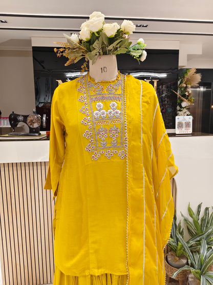 Mustard Sharara Set