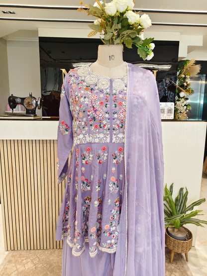 Lavender Palazzo Skirt Set