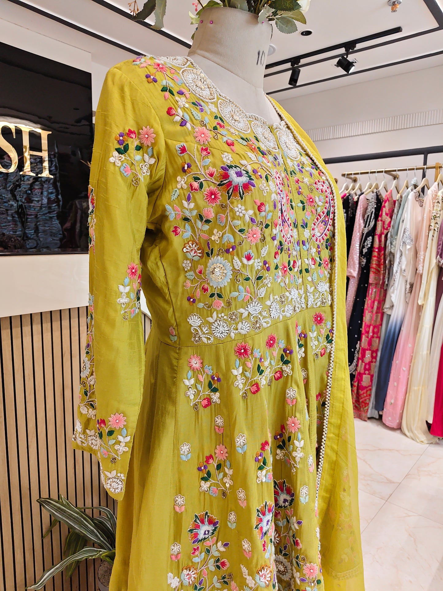 Neon Anarkali Palazzo Set