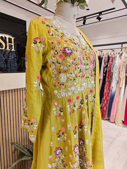 Neon Anarkali Palazzo Set