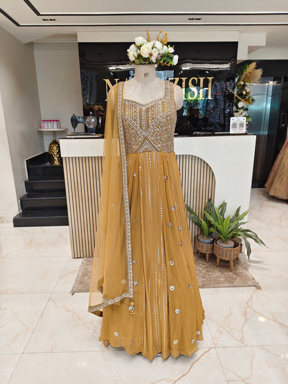 Mustard Georgette Anarkali