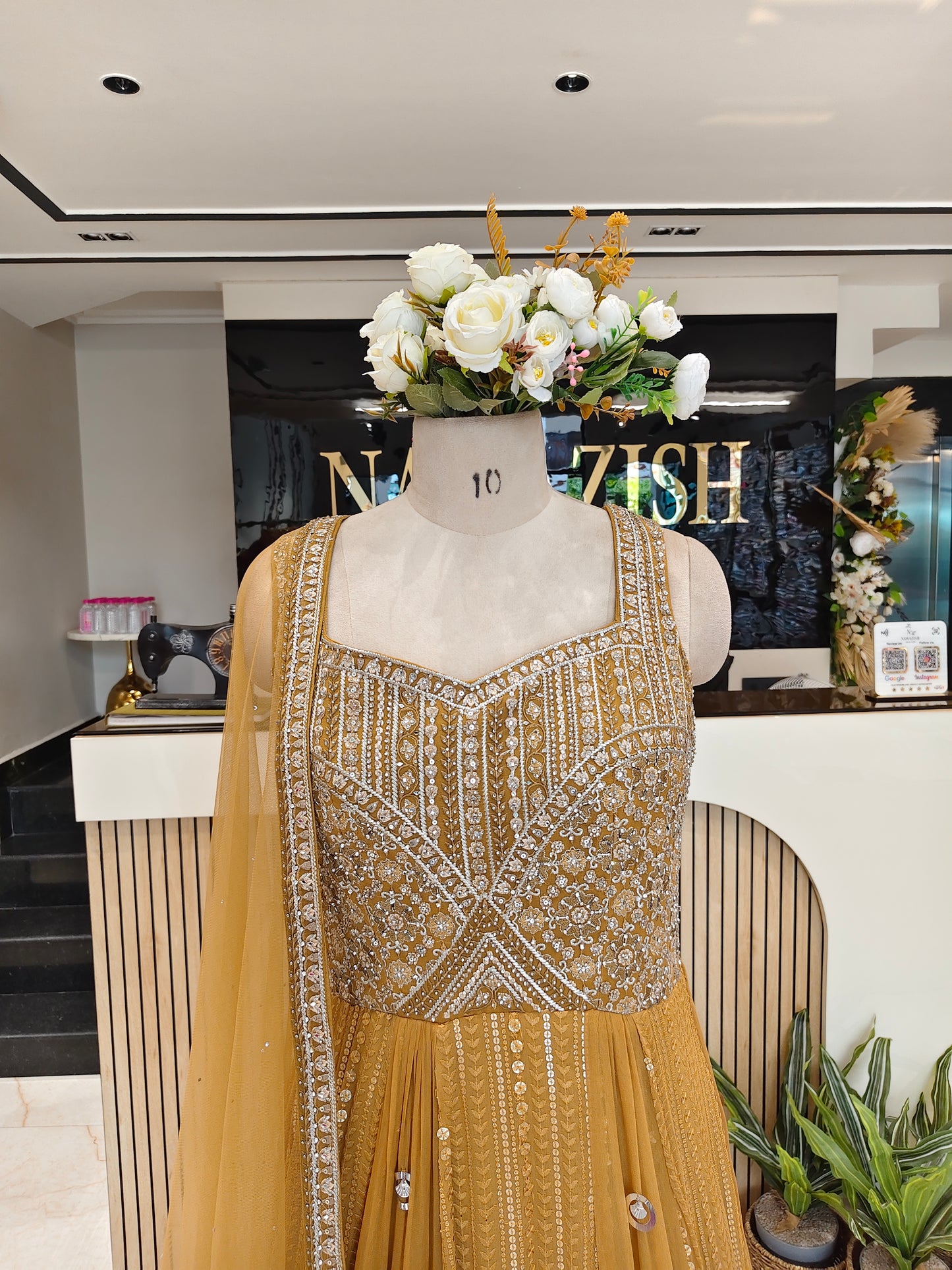 Mustard Georgette Anarkali