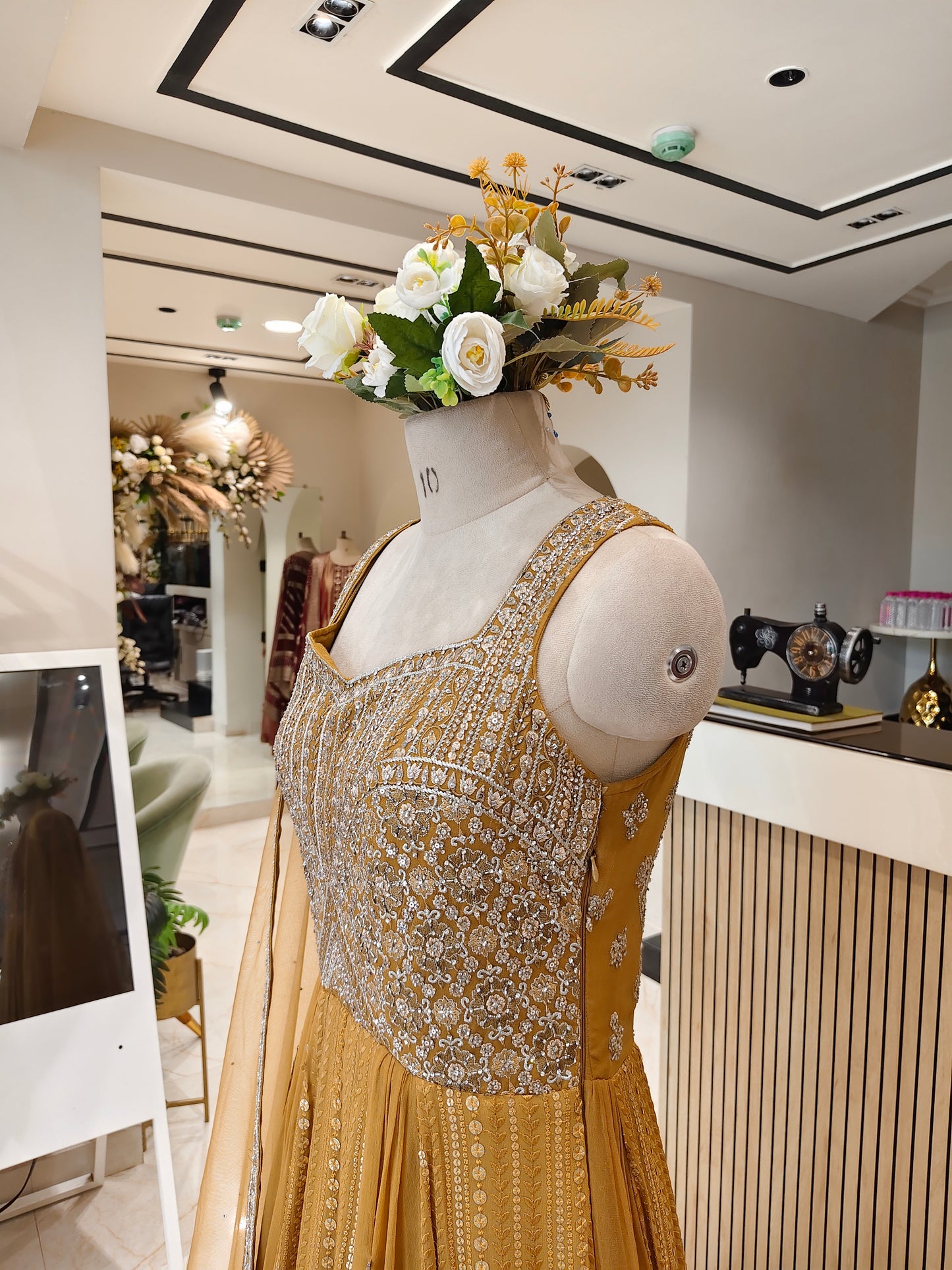 Mustard Georgette Anarkali