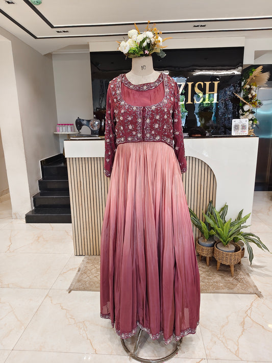 Wine Peach Anarkali