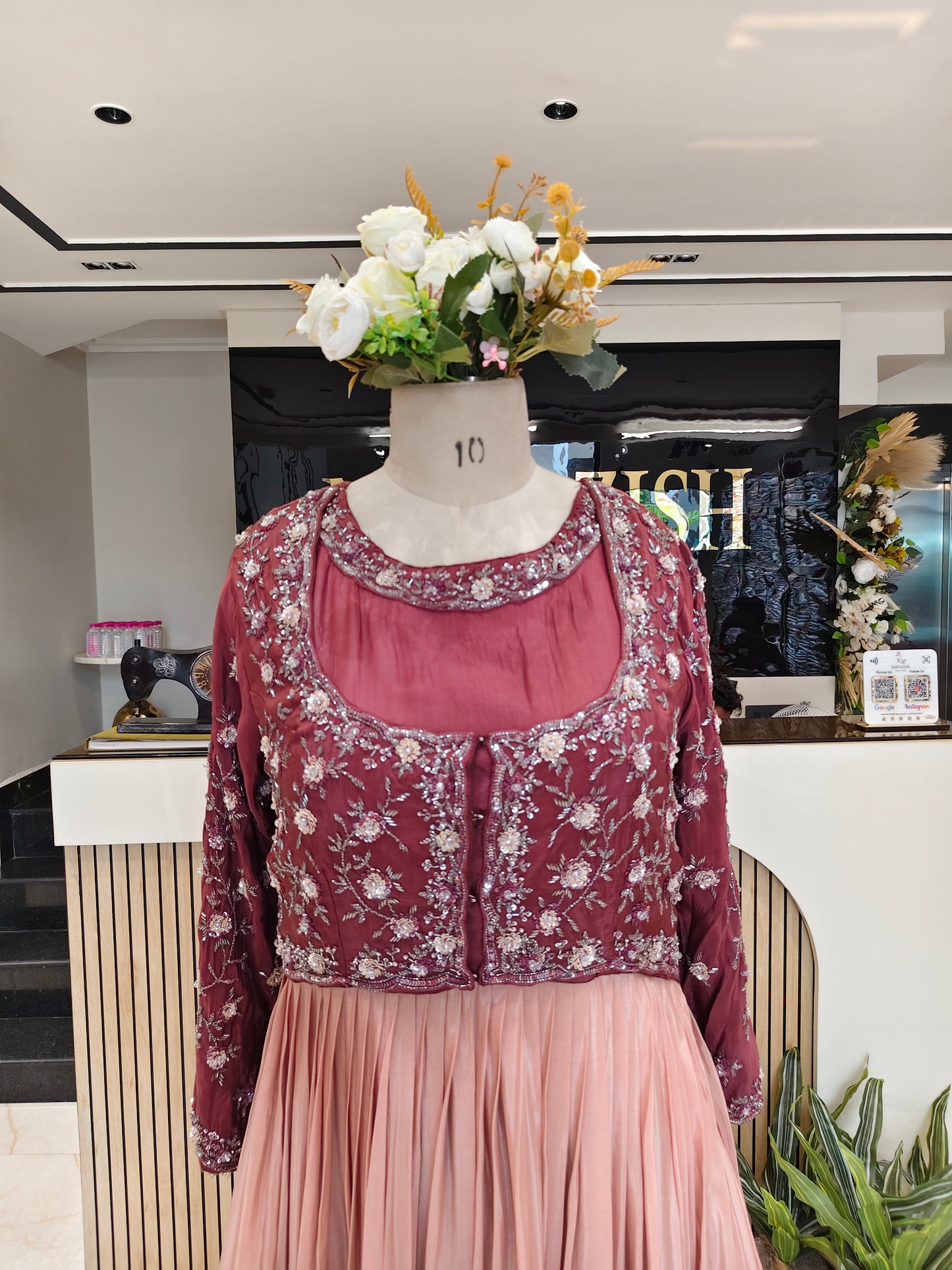 Wine Peach Anarkali