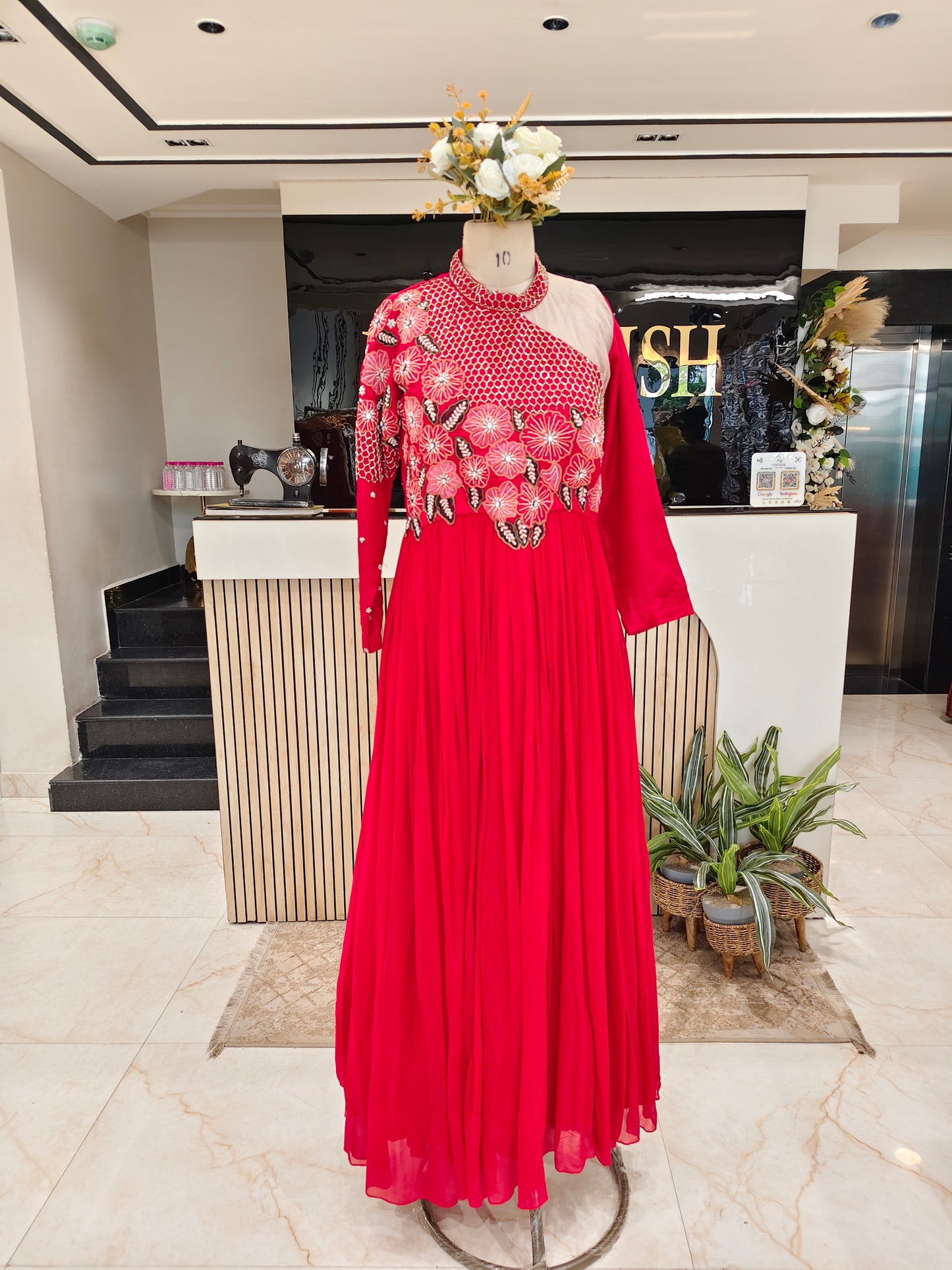Red Georgette Anarkali