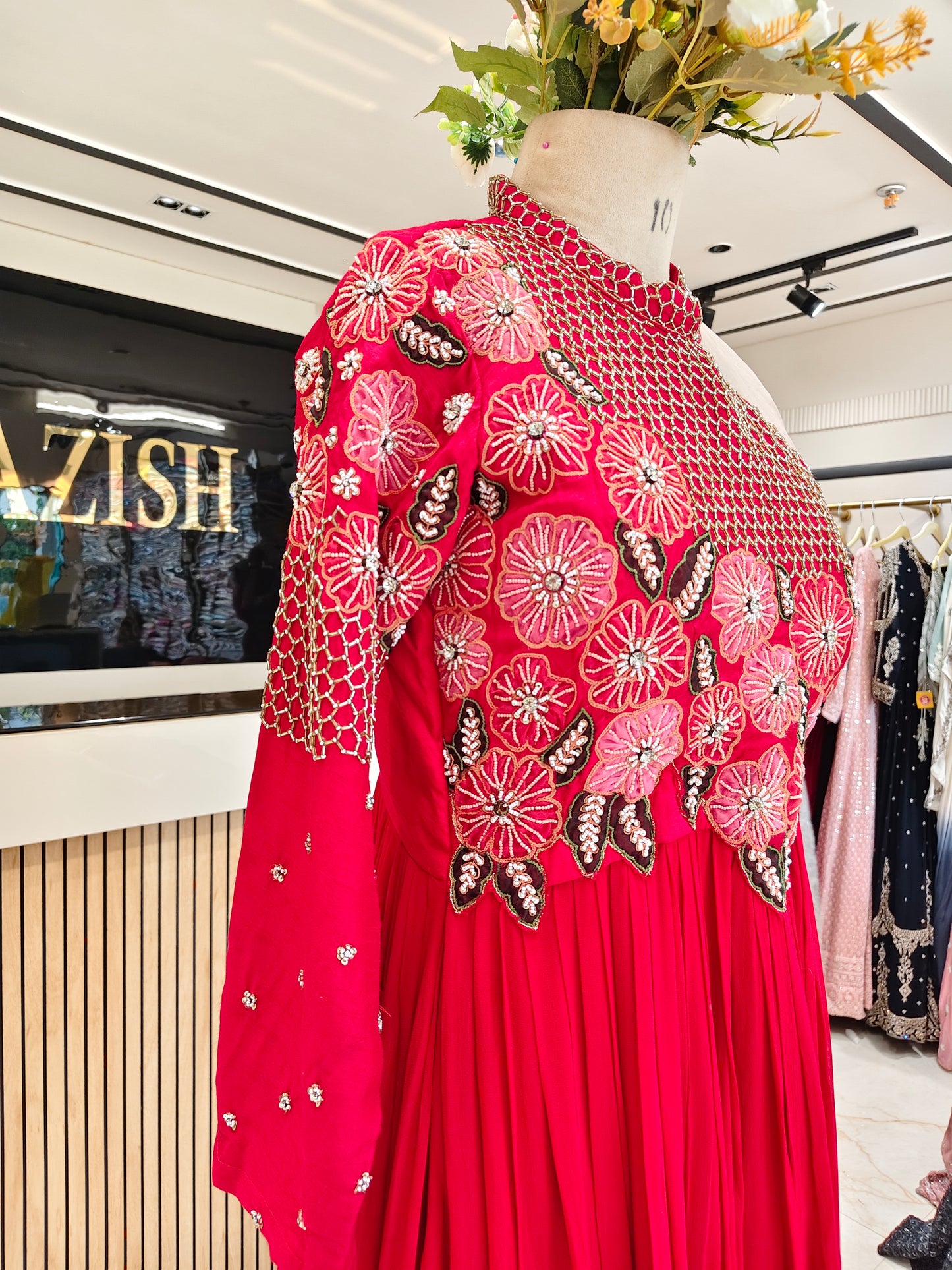 Red Georgette Anarkali