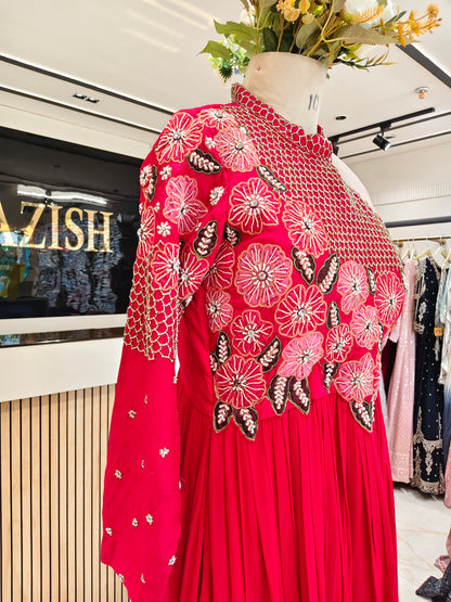 Red Georgette Anarkali