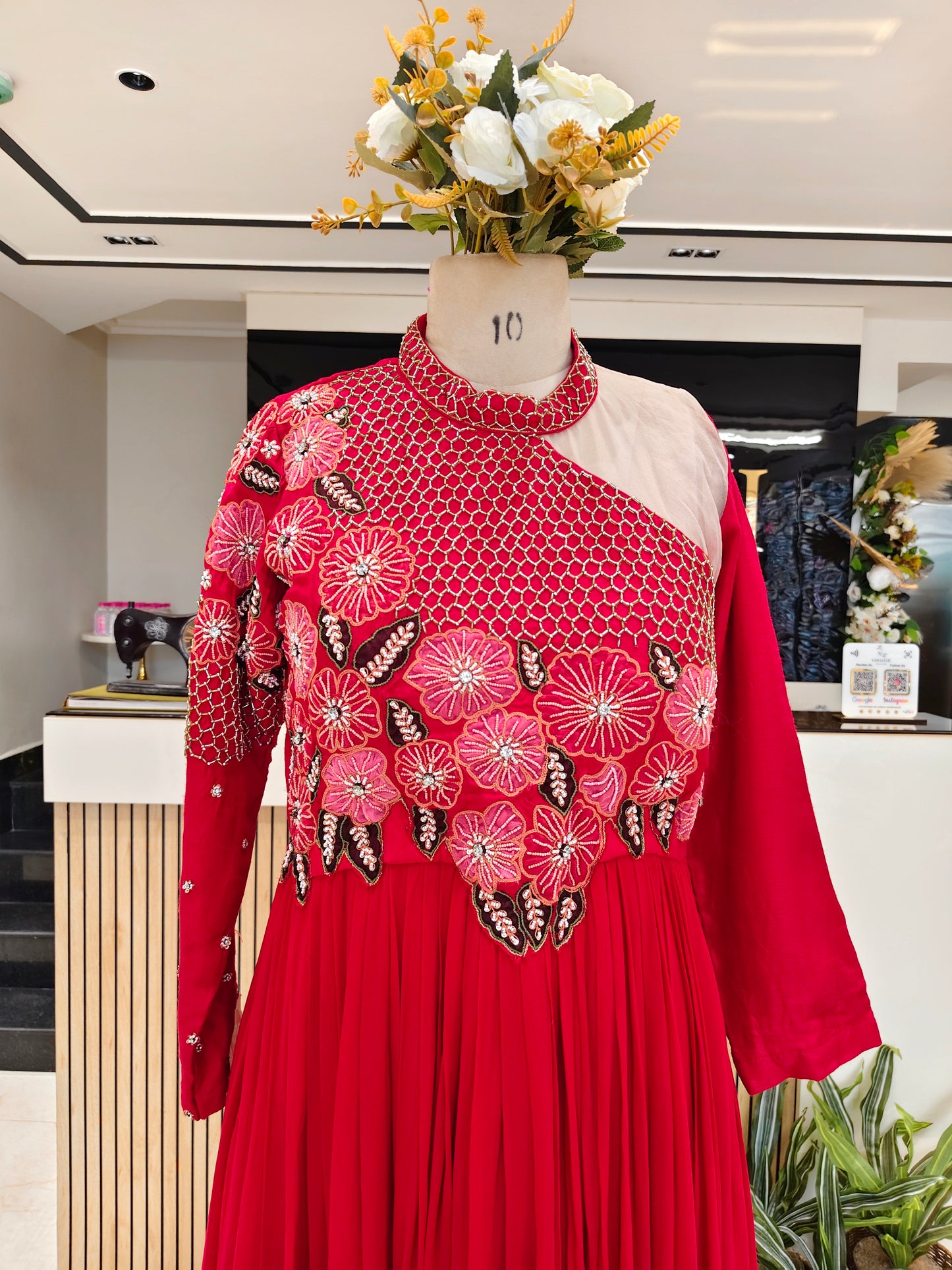 Red Georgette Anarkali