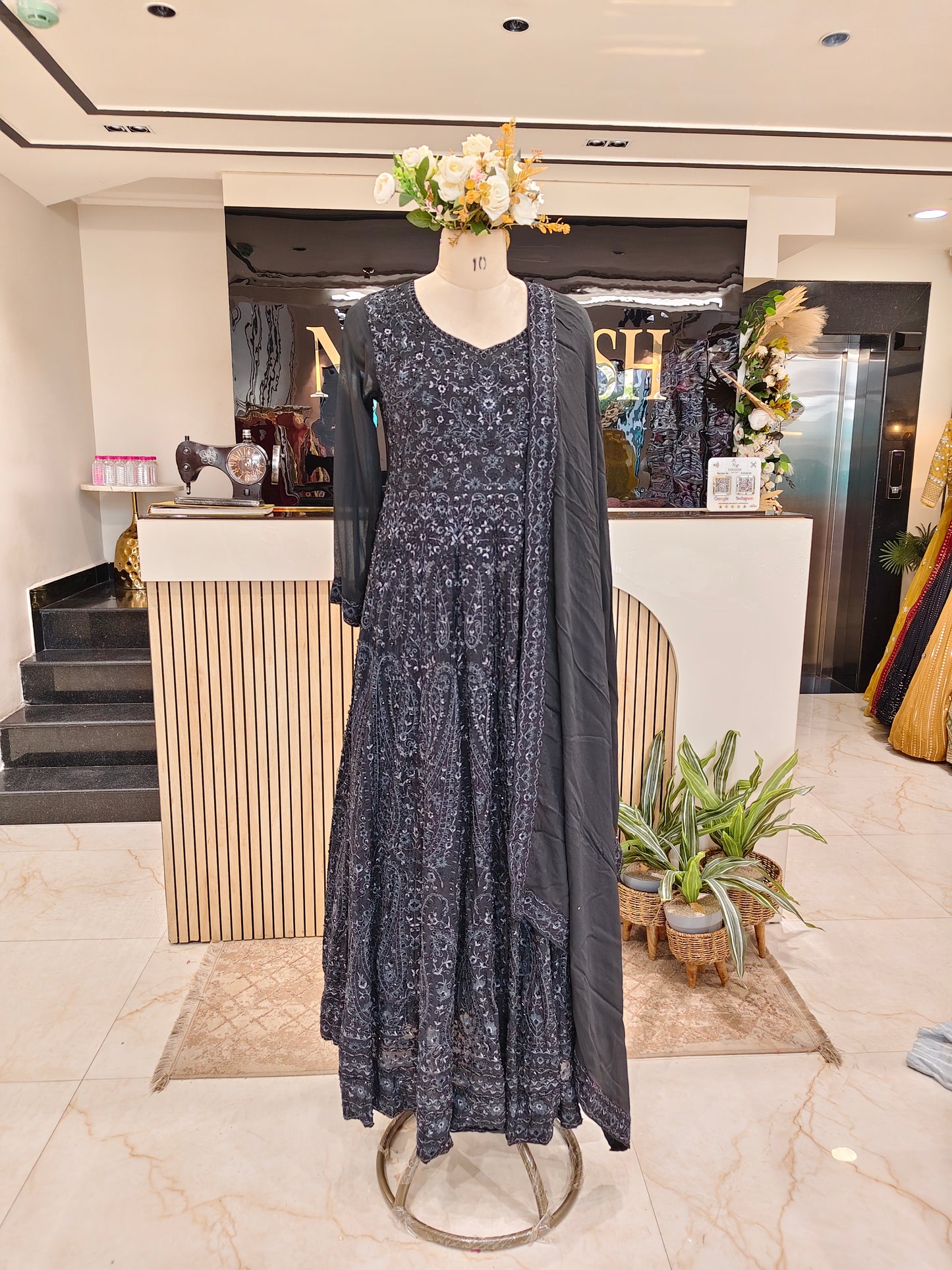 Black Chinon Anarkali
