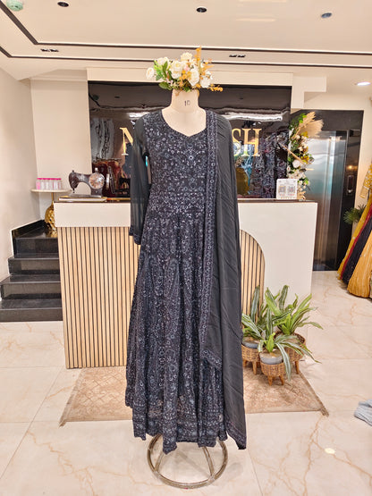 Black Chinon Anarkali