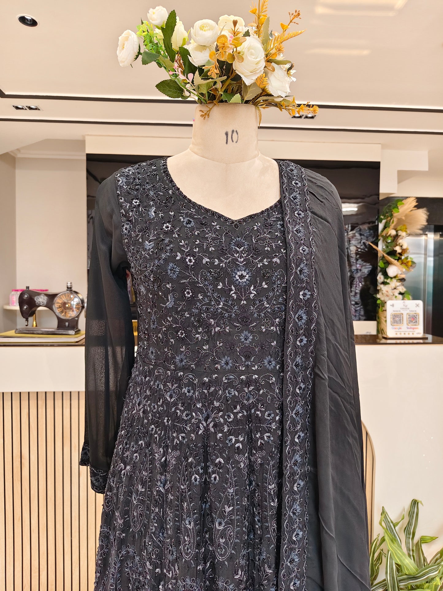 Black Chinon Anarkali