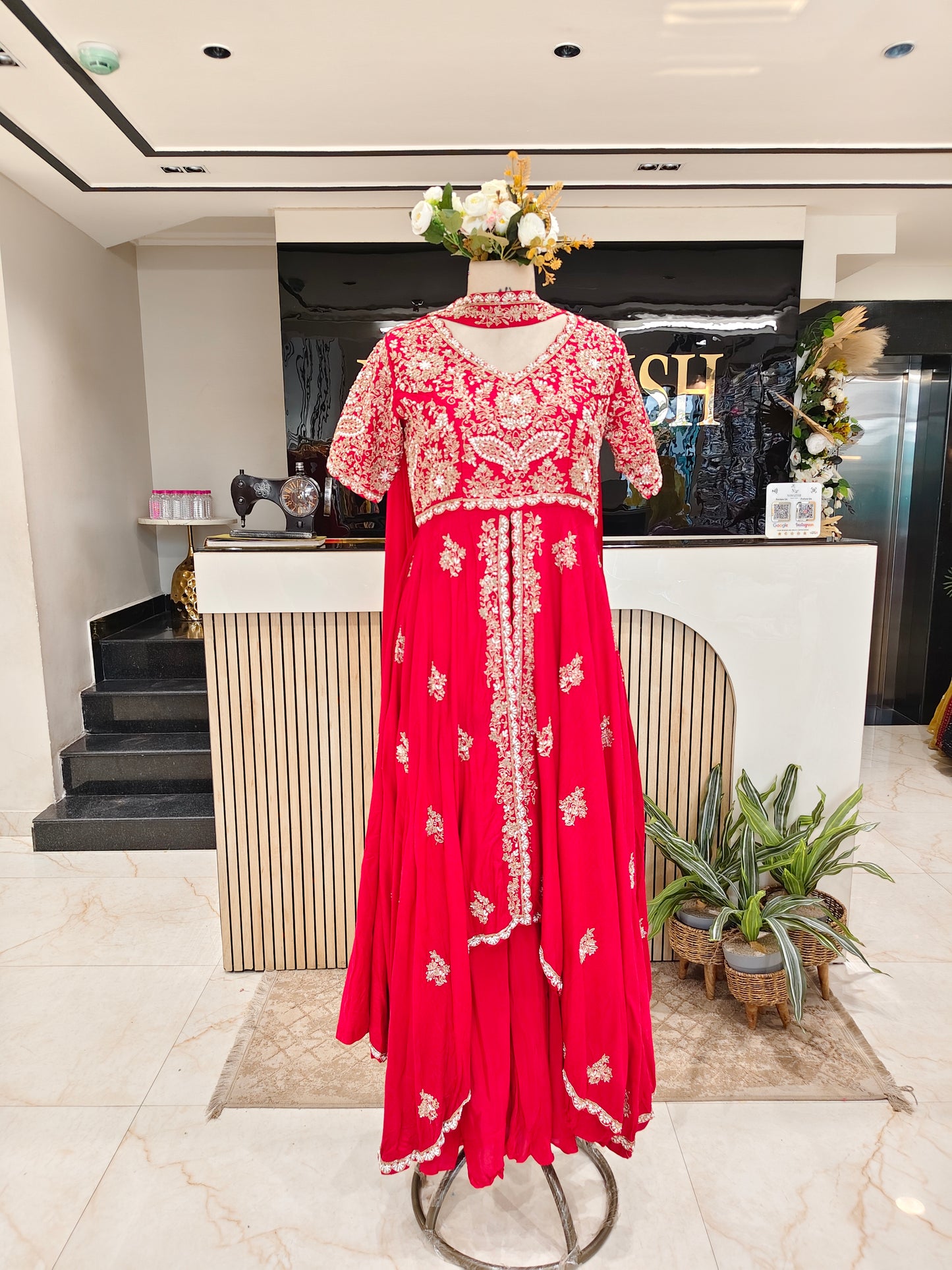 Red Silk Palazzo Set