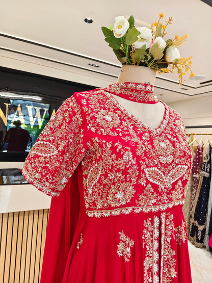 Red Silk Palazzo Set