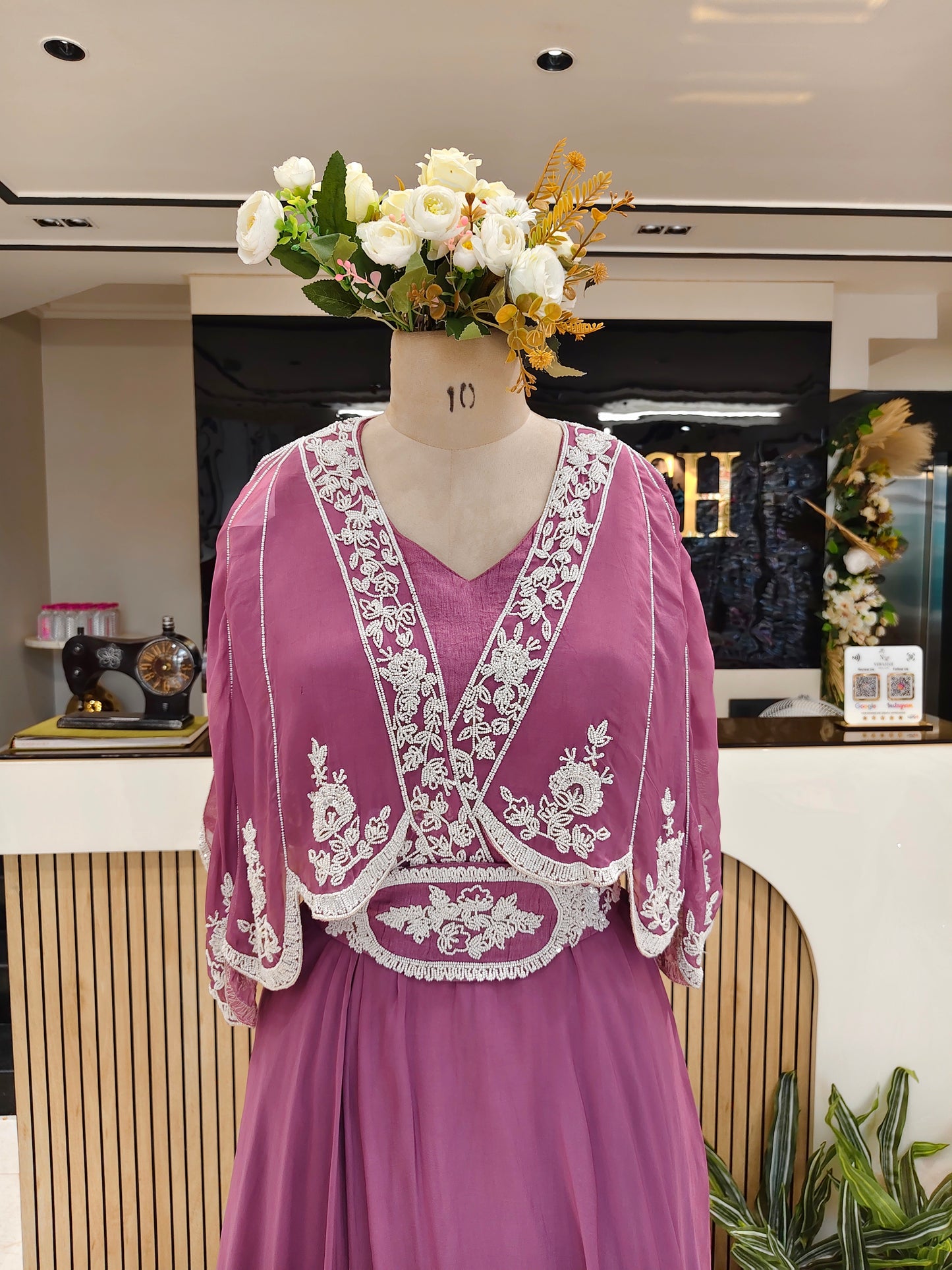 Lavender Georgette Anarkali
