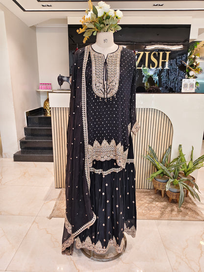Black Zari Garara Set