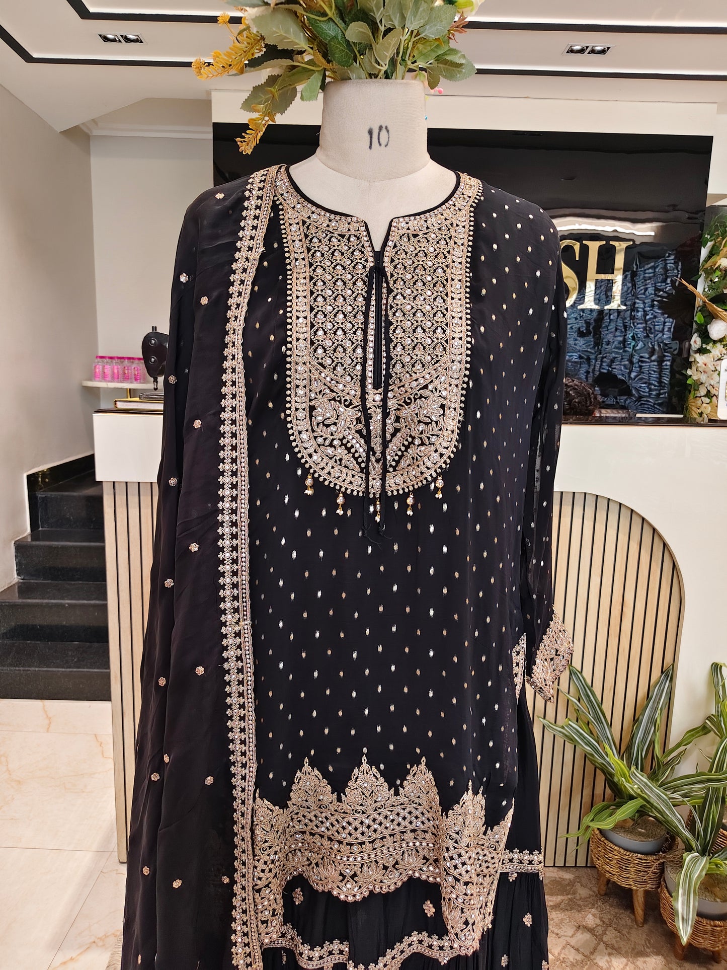 Black Zari Garara Set