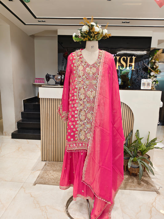 Rani Pink Tissue Garara Set