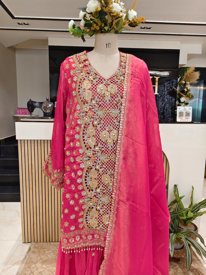 Rani Pink Tissue Garara Set