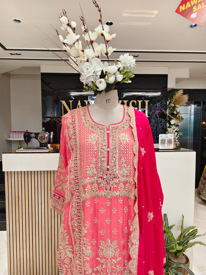 Peach Rani Pink Suit Set