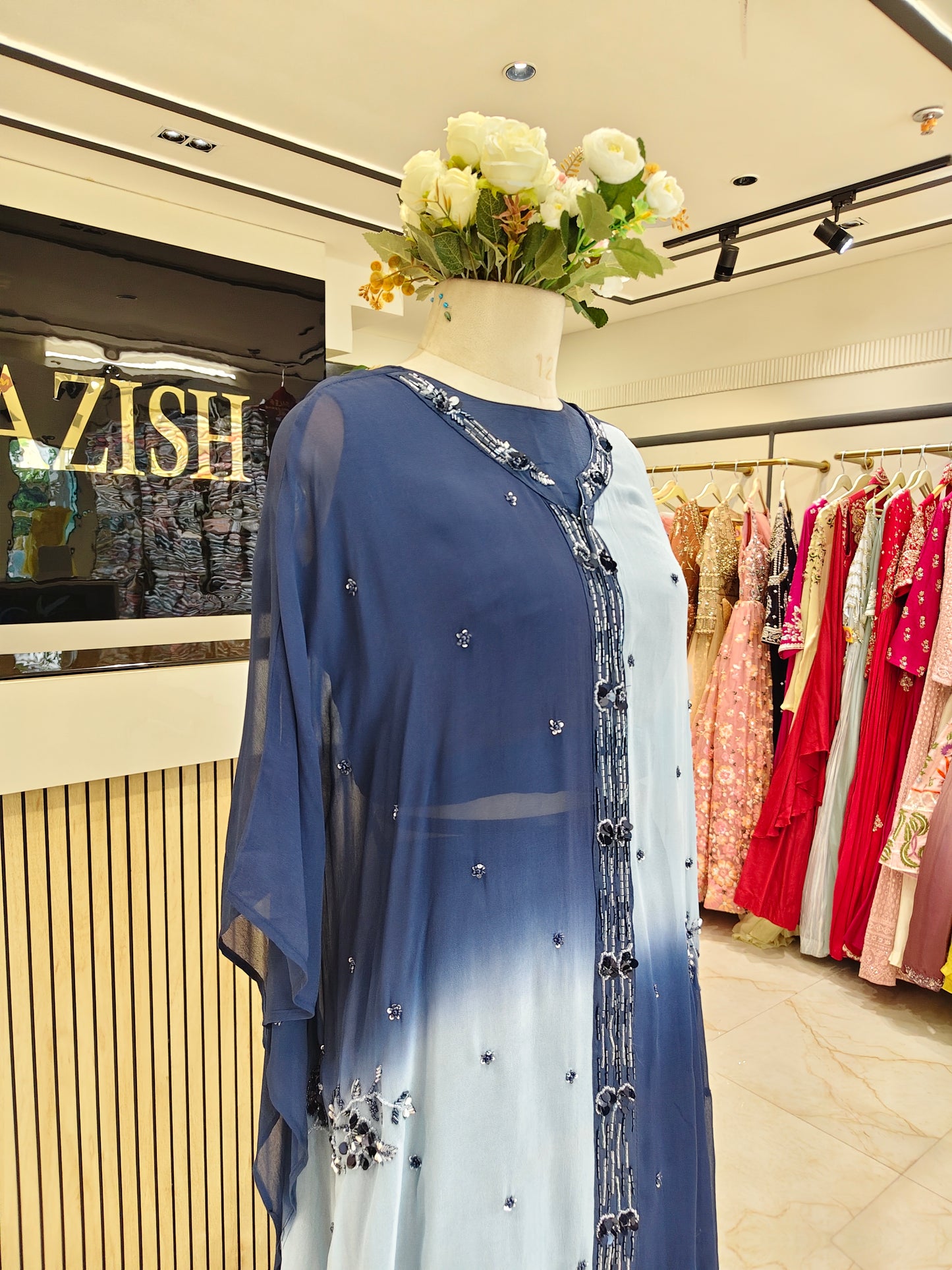 Navy Blue Kaftan Set