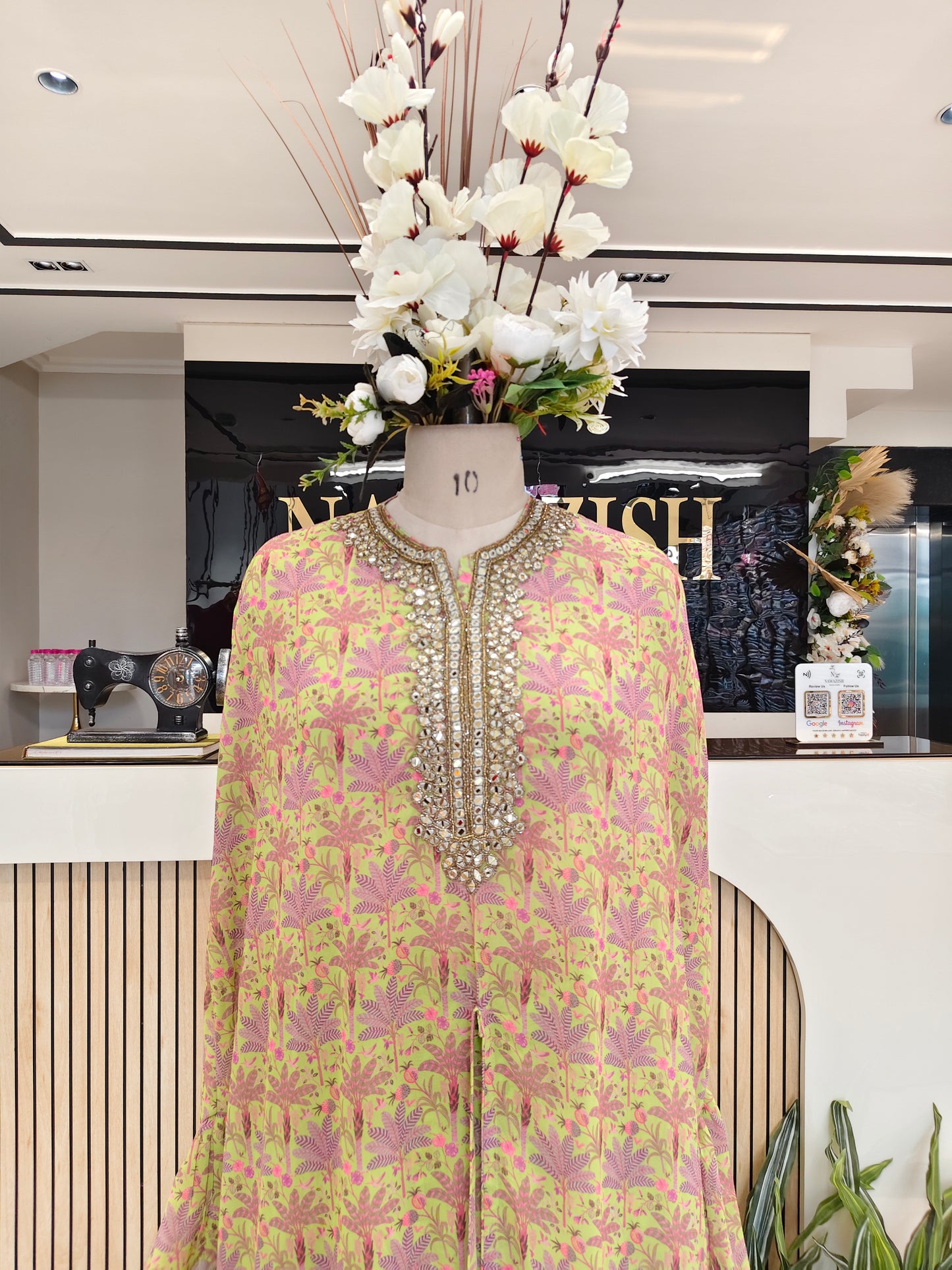 Parrot Green Frill Palazzo Set