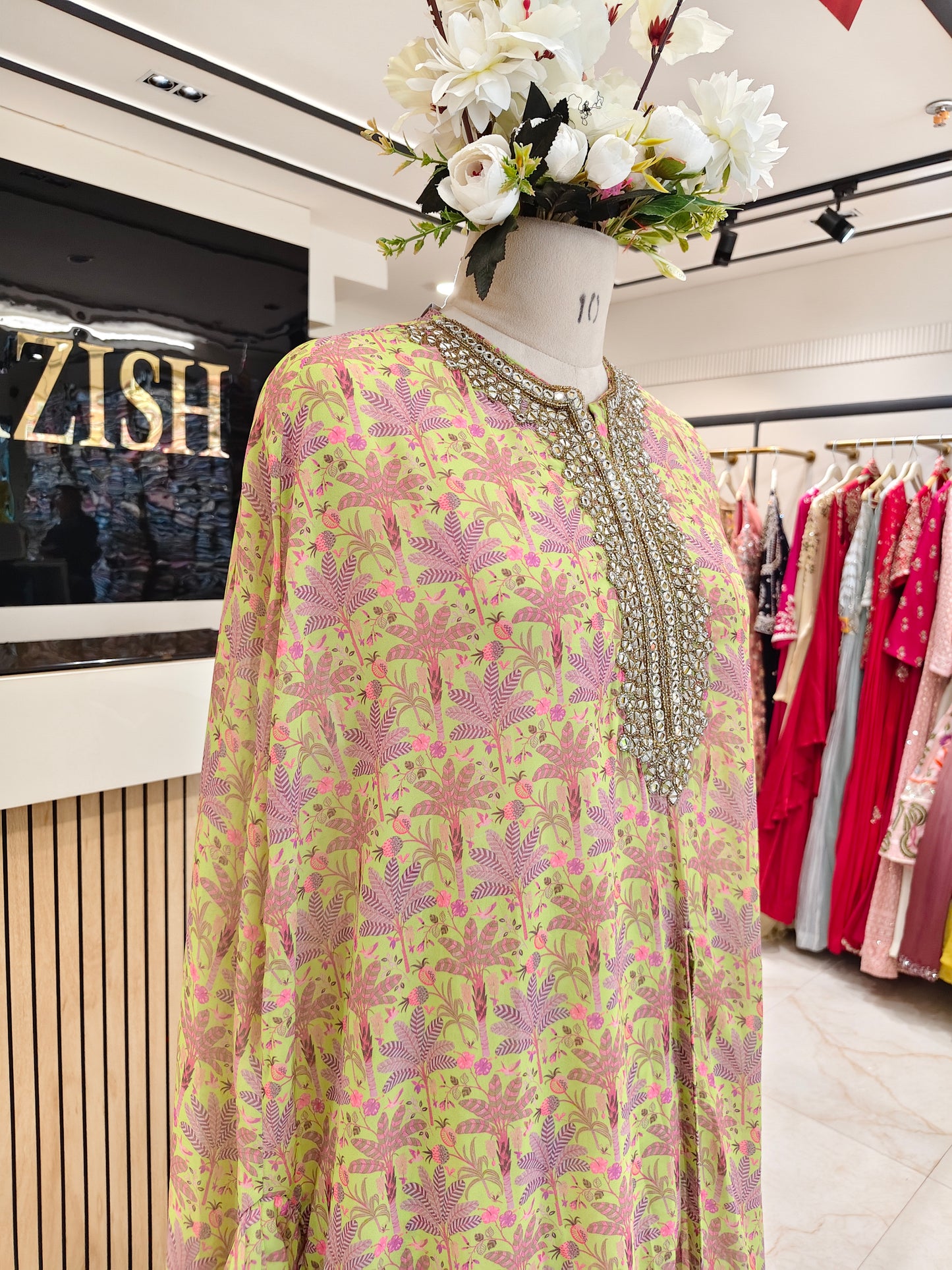 Parrot Green Frill Palazzo Set