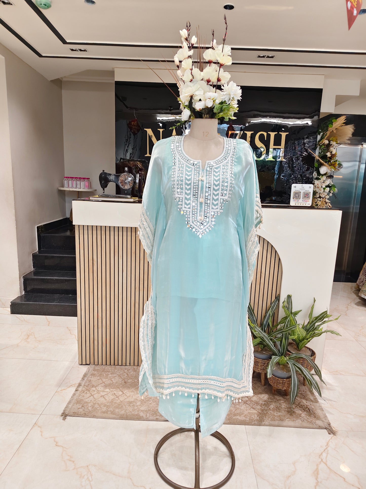 Sky Blue Kaftan Set