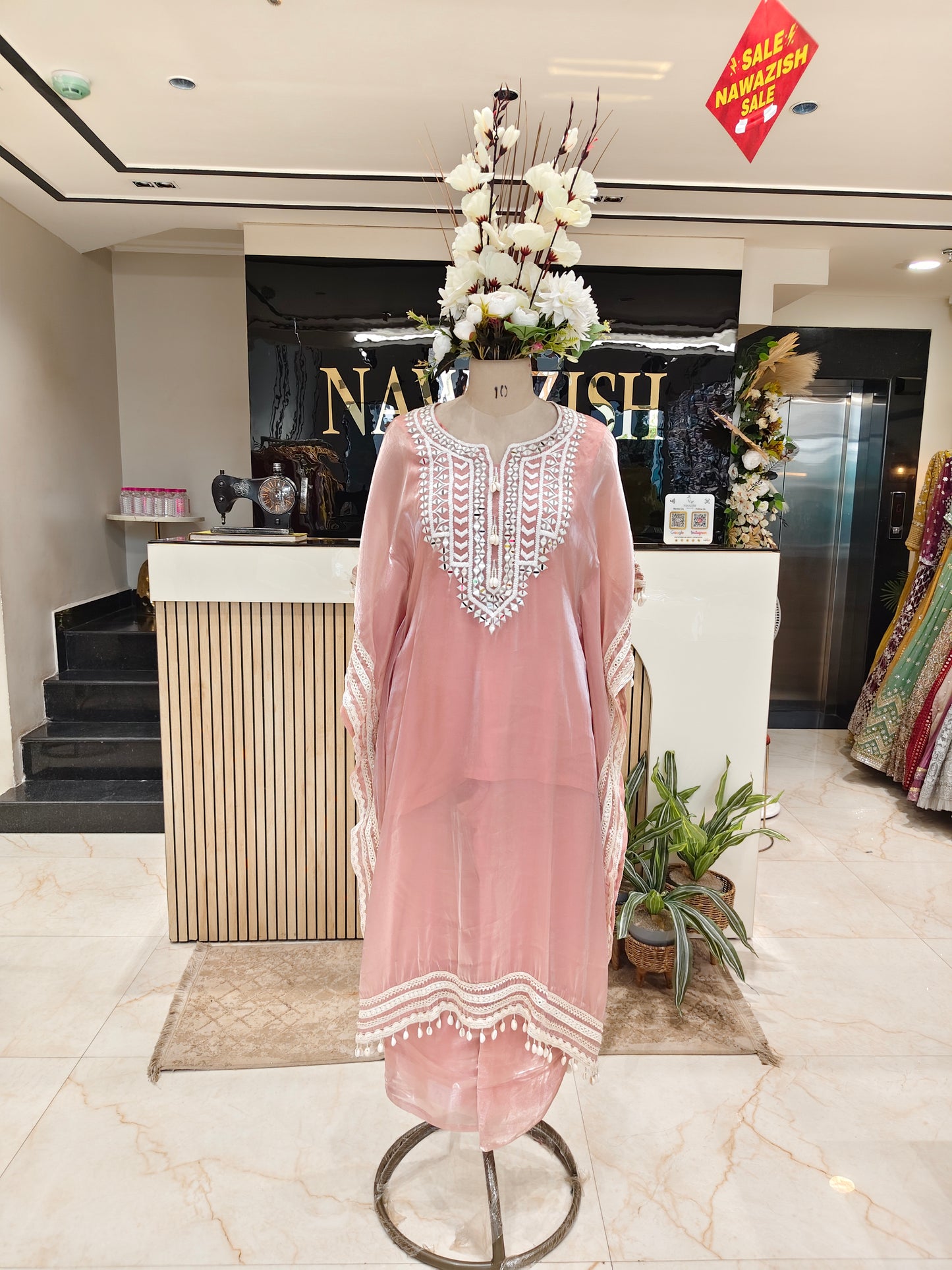 Peach Jimmy Choo Kaftan Set