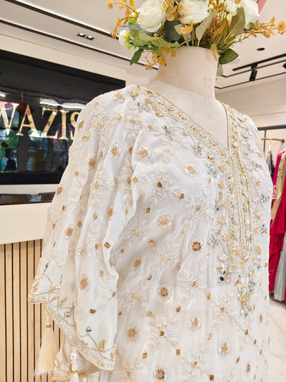 Off White Kaftan Set