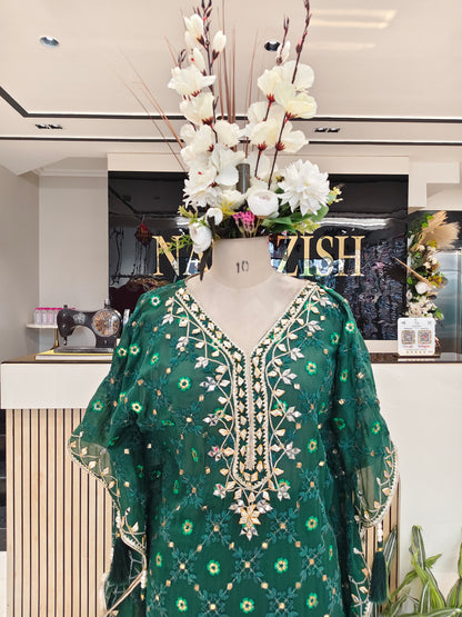 Bottle Green Kaftan Set