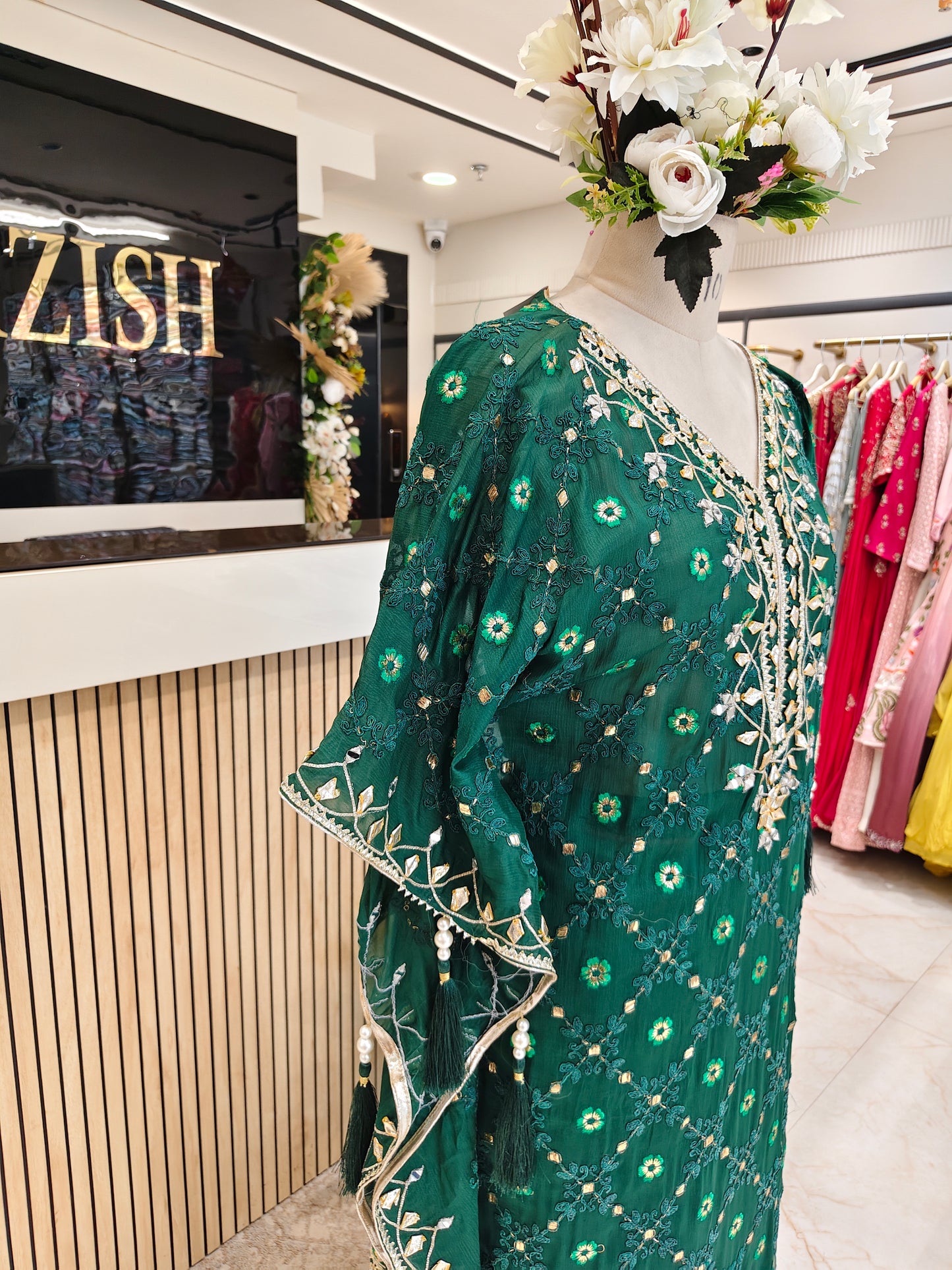 Bottle Green Kaftan Set