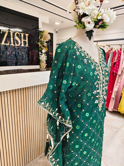 Bottle Green Kaftan Set