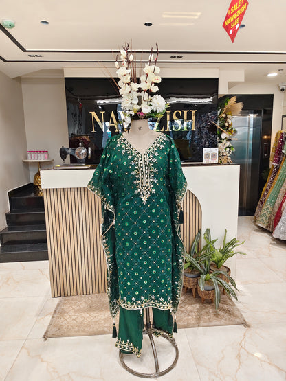 Bottle Green Kaftan Set