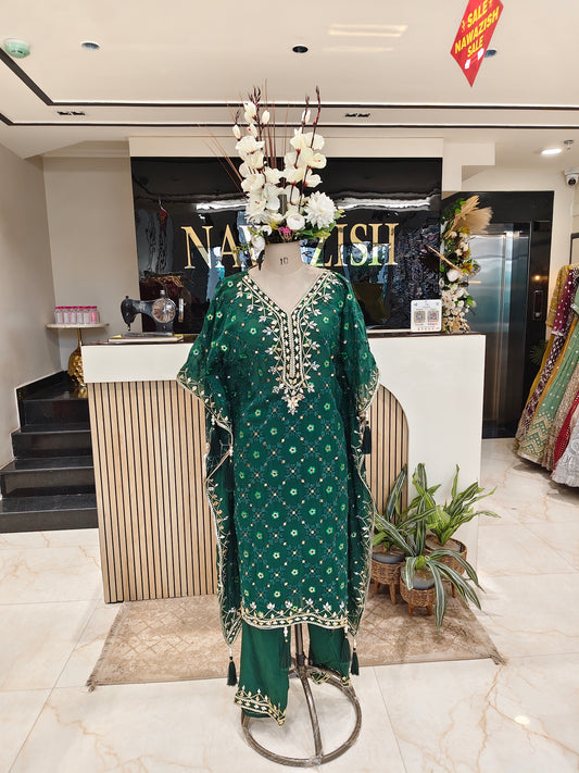 Bottle Green Kaftan Set