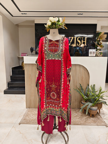 Maroon Kaftan Set