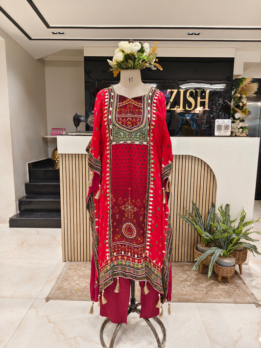 Maroon Kaftan Set