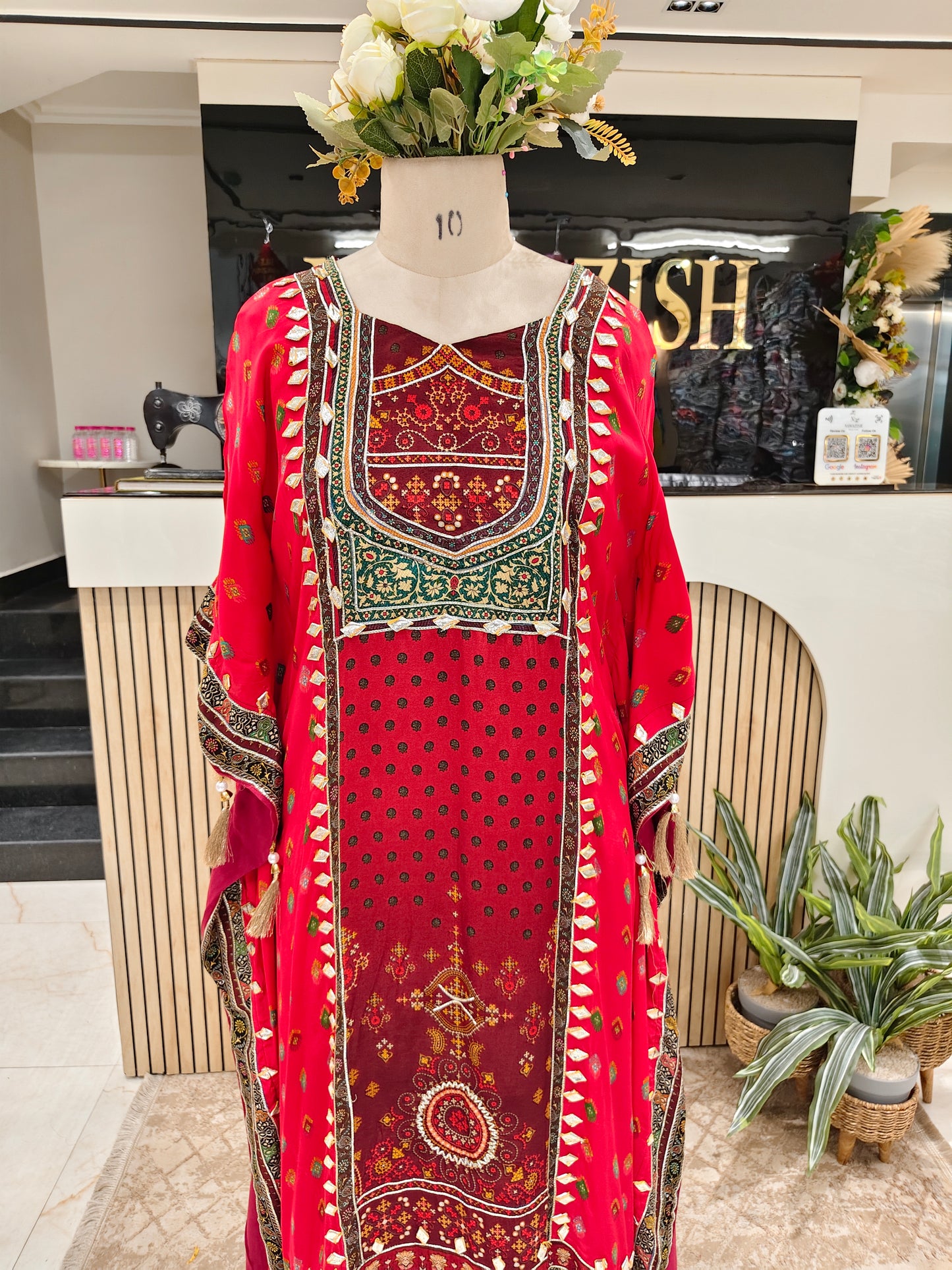 Maroon Kaftan Set