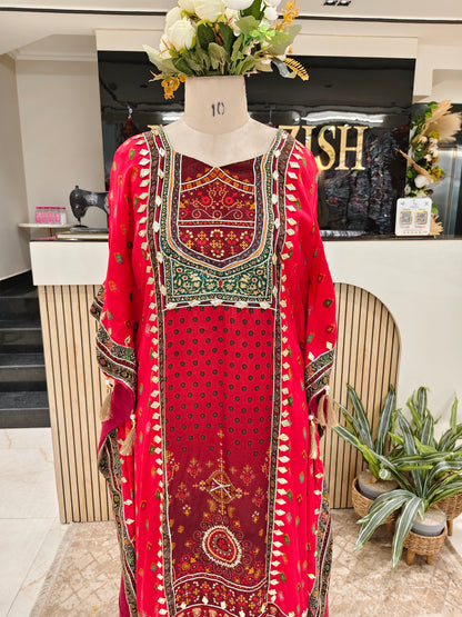 Maroon Kaftan Set