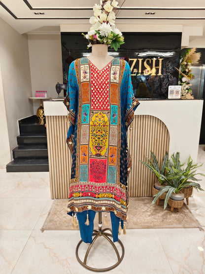Multicolour Kaftan Set